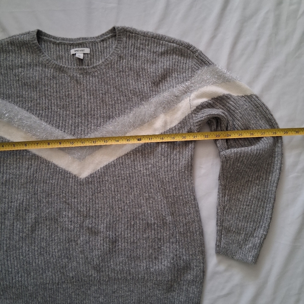 Nine West Gray and Cream Women's Sweater Size M - Picture 12 of 14